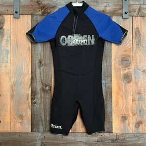 OBrien Mens Wetsuit Small Shorty Spring Suit Black Blue Neoprene Surfing S